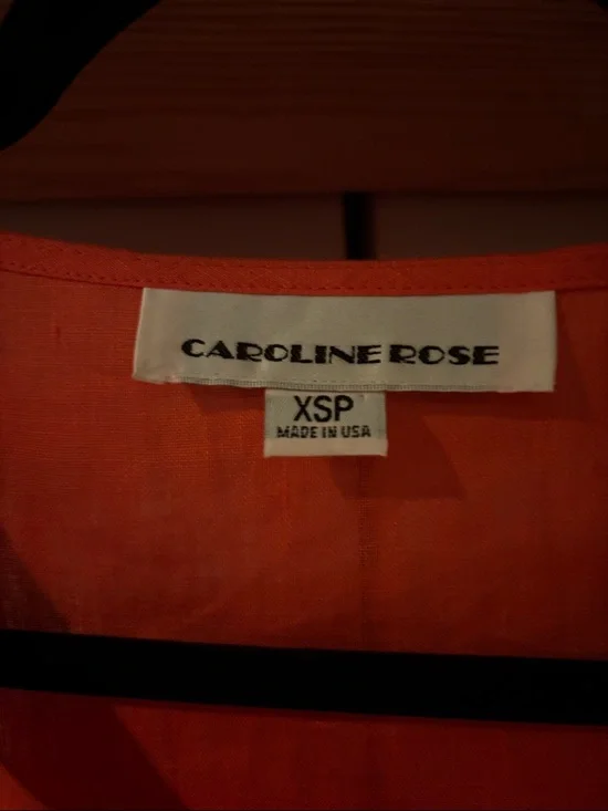 Caroline Rose Orange Linen-Blend Button-Detail Tunic - Picture 2 of 6